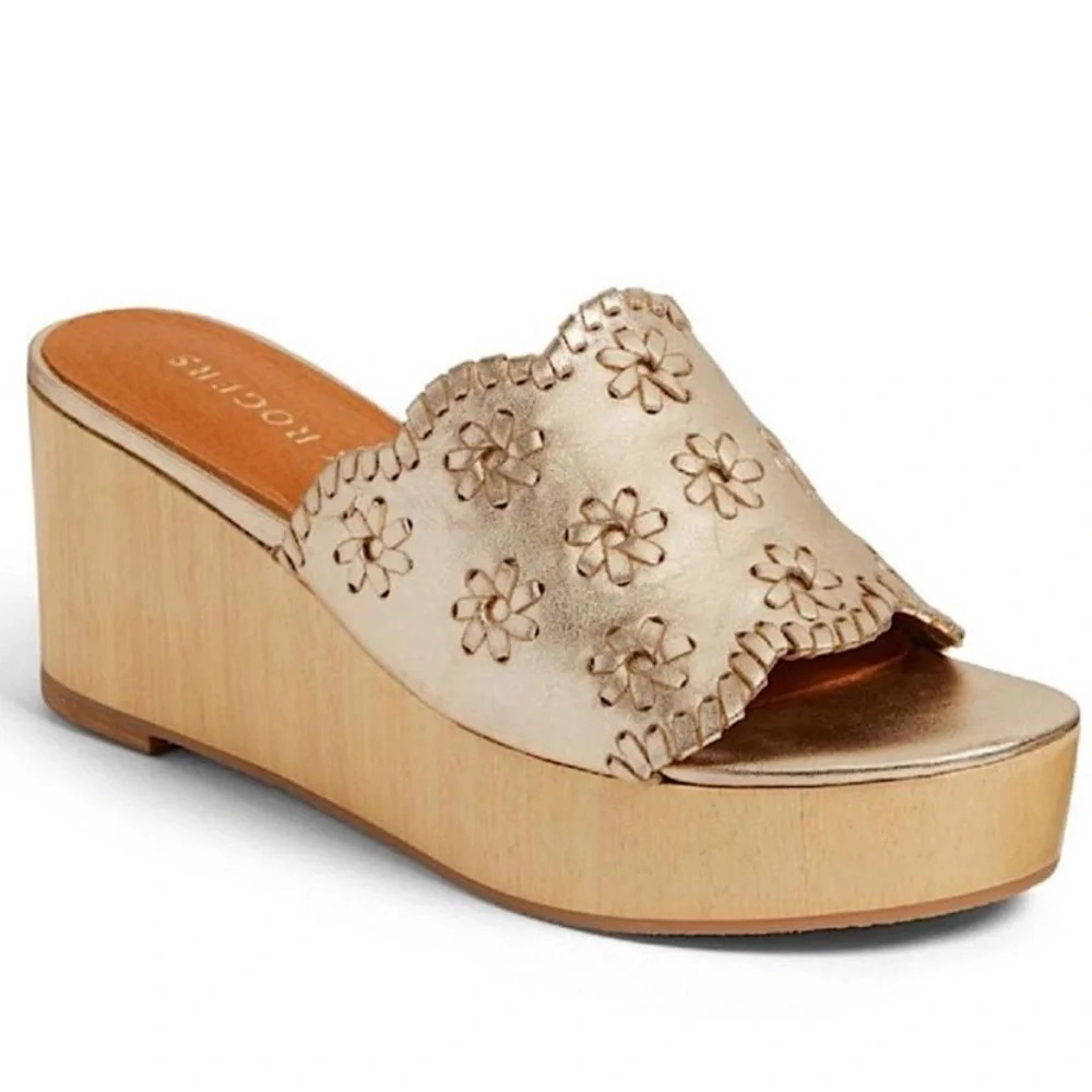 Jack Rogers Gold Platform Sandals